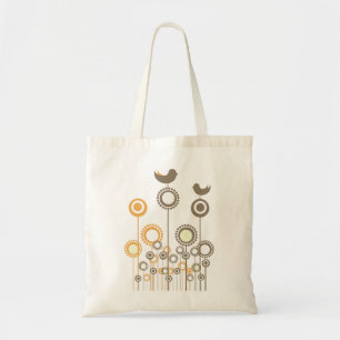 Pájaros y la bolsa de asas de las flores