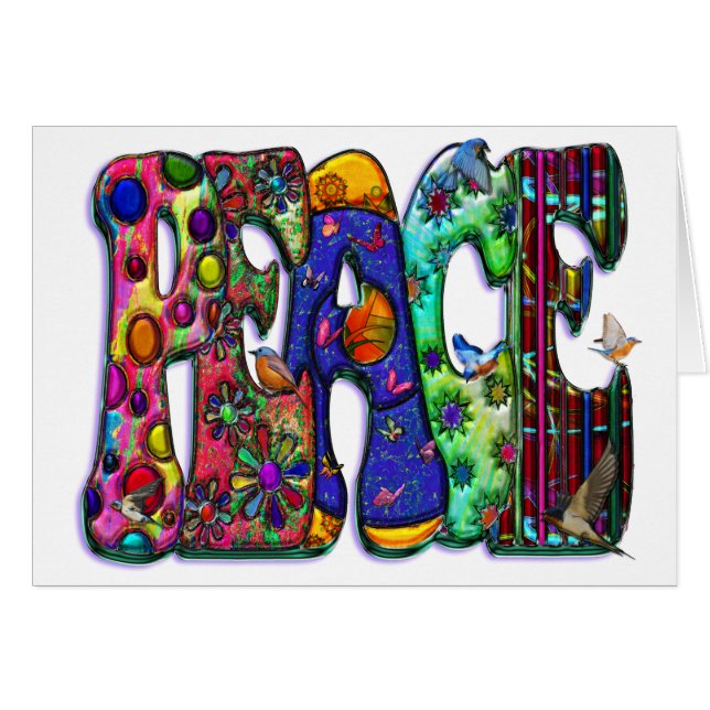 Pájaros y mariposas del arte de la palabra de la (Anverso (Horizontal))