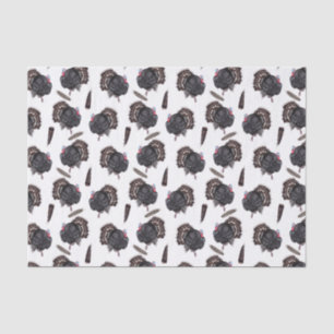 Pájaros y plumas - Papel de tejidos blancos