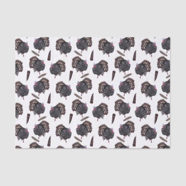 Pájaros y plumas - Papel de tejidos blancos (Anverso)