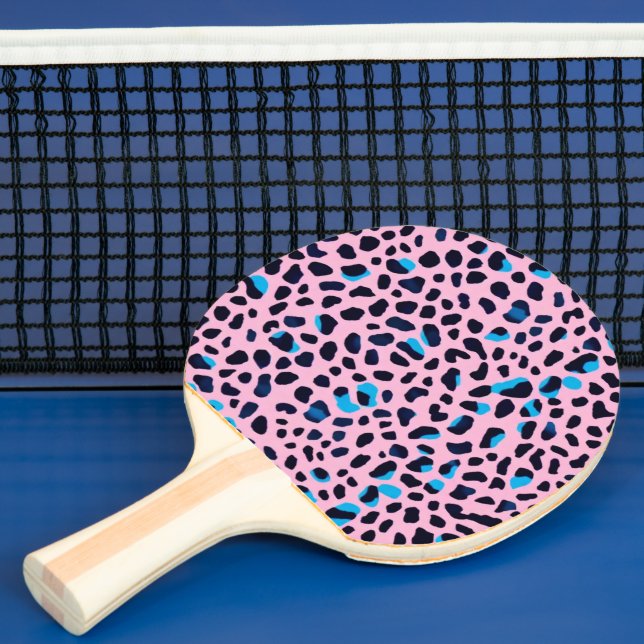 PALA DE PING PONG キュートでワイルドなピンクヒョウ柄 (in situ)