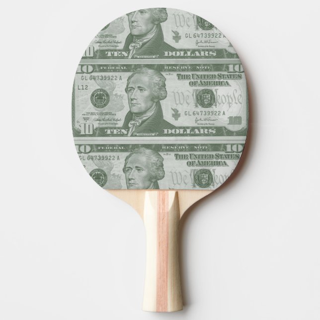 Pala De Ping Pong 10 dólares Bill Ping Pong Paddle (Anverso)