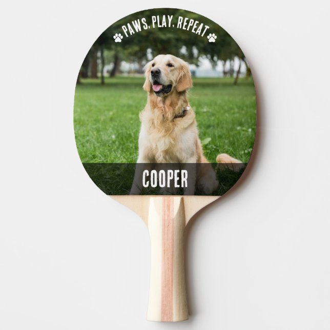 Pala De Ping Pong 2 Mascota fotográfico Perro Ping Pong Paddle (Anverso)