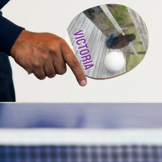 Pala De Ping Pong 2D Retro Colorful Lettering Name and Photo