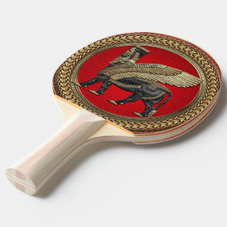 Pala De Ping Pong [400] Toro alado asirio: Oro y Lamassu negro