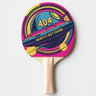 Pala De Ping Pong 404 Gravity Not Found - Arte pop del espacio retro