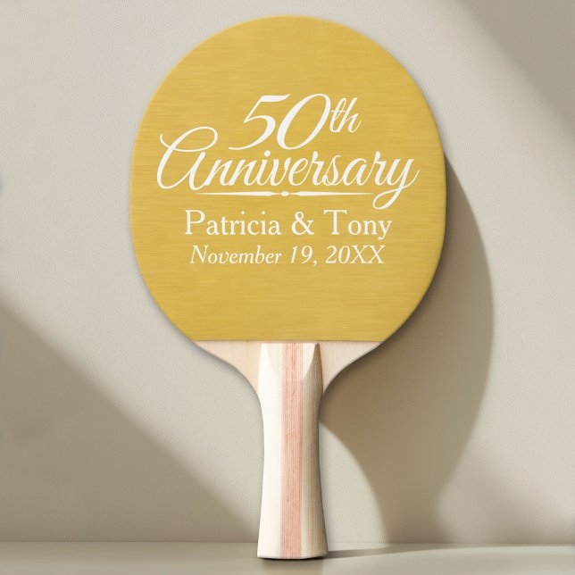 Pala De Ping Pong 50.º aniversario Boda de oro personalizado (Custom Pin Pong Paddle)