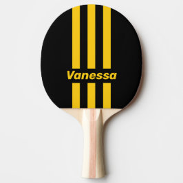 Pala De Ping Pong Abeja de Seguridad Rayas Nostálgicas con Nombre