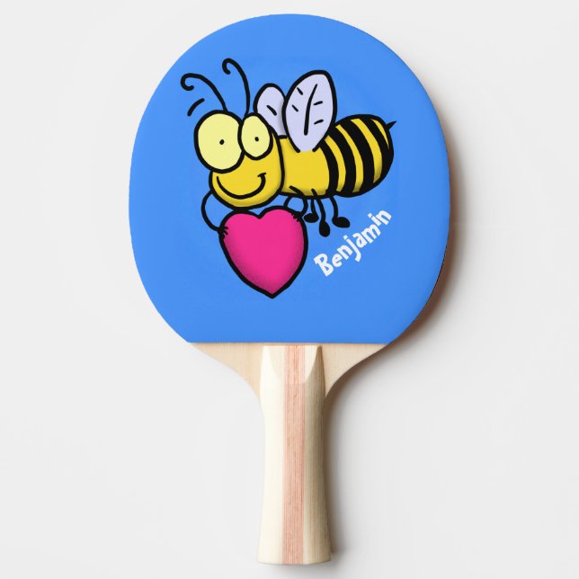 Pala De Ping Pong Abeja graciosa y linda con ilustracion personaliza (Anverso)