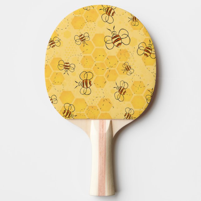 Pala De Ping Pong Abeja Zumbando Abejas De Miel Lindas  (Anverso)