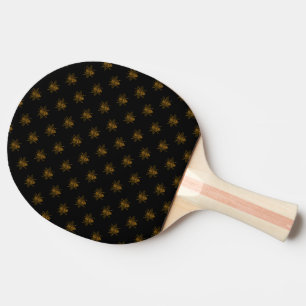 Pala De Ping Pong Abejas de Relieve metalizado metálico de oro en n