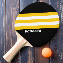 Pala De Ping Pong Abejorro Rayas Nostálgicas con Nombre