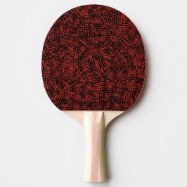 Pala De Ping Pong Abstract Contemporary Black Crosshatch On Red Rust