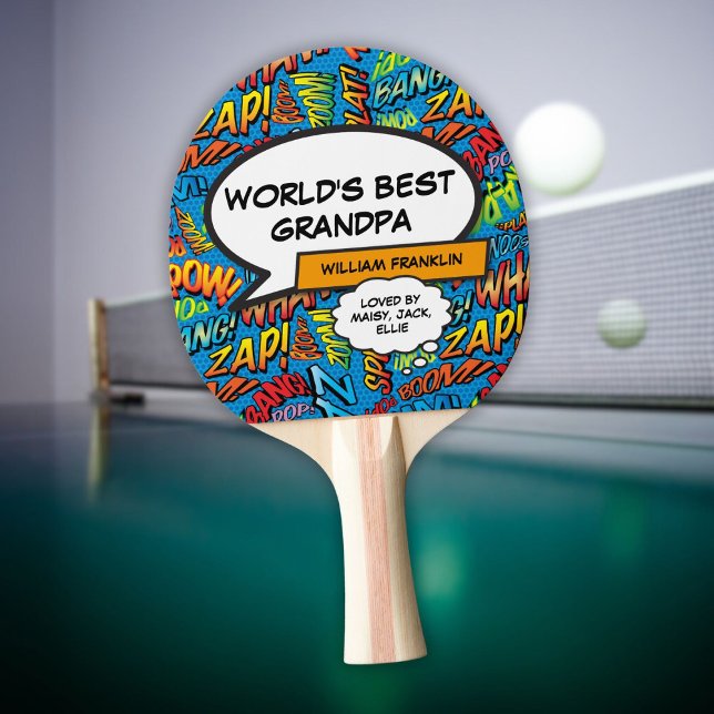 Pala De Ping Pong Abuelo Abuelo Grandad logra divertida Guay moderna (Grandpa Grandad Pops Funny Modern Cool Ping Pong Paddle)