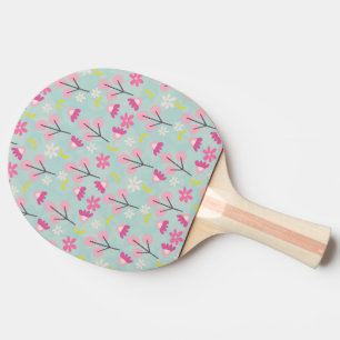 Pala De Ping Pong Abundantes y flores rosas