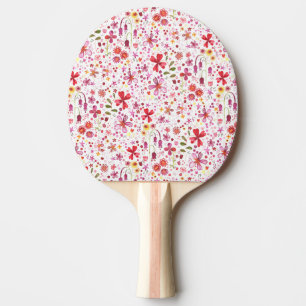 Pala De Ping Pong Acuarela de flores silvestres