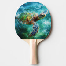Acuarela Tortuga de mar Natación