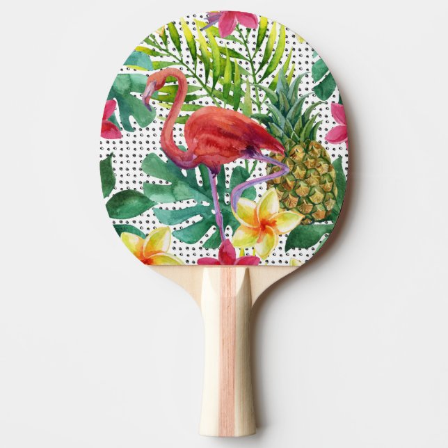 Pala De Ping Pong Acuarela tropical (Anverso)