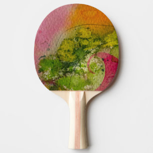 Pala De Ping Pong Acuarela Y Tinta Resumen Arte Impresionante