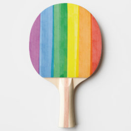 Pala De Ping Pong Acuarelas Arcoíris Orgullo