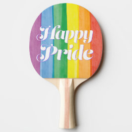 Pala De Ping Pong Acuarelas Feliz Orgullo Arcoíris