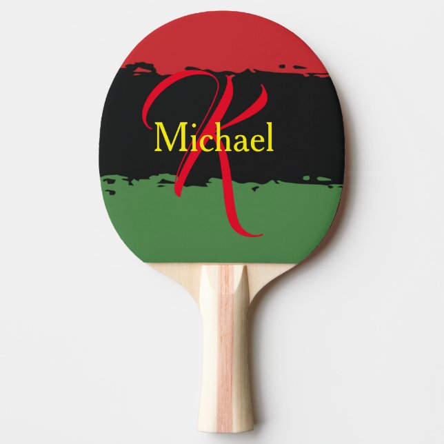 Pala De Ping Pong África moderna monogramada personalizado (Anverso)