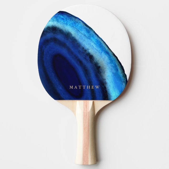 Pala De Ping Pong Ágata azul personalizada del | (Anverso)