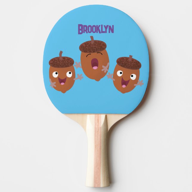 Pala De Ping Pong Agradables bellotas cantando personalizado para lo (Anverso)