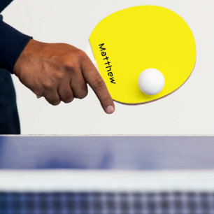 Pala De Ping Pong Agrega tu nombre a esta amarilla única