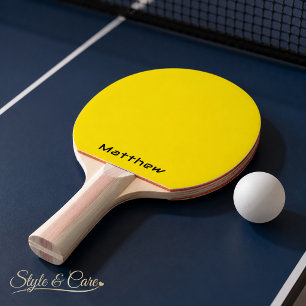 Pala De Ping Pong Agrega tu nombre a esta amarilla única