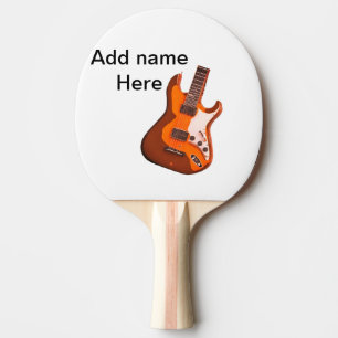 Pala De Ping Pong Agrega tu nombre texto guitarra acústica marrón ed
