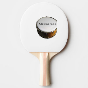 Pala De Ping Pong Agrega tu nombre texto marrón negro redobles de ta