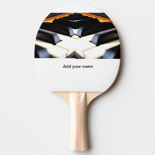 Pala De Ping Pong Agrega tu nombre texto teclas de piano negras marr