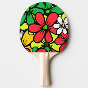 Pala De Ping Pong Agrupación brillante de flores de verano en bonito