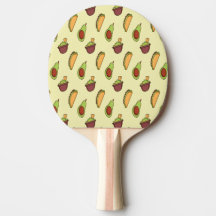 Aguacate Taco Yellow Ping Pong Paddle