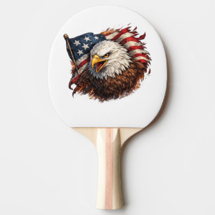 Pala De Ping Pong Águila Americana Feroz – Diseño de Poder Patriótic