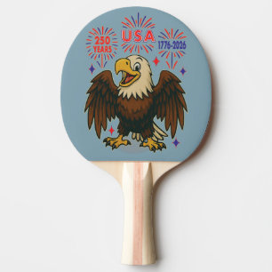 Pala De Ping Pong Águila calva con fuegos artificiales - Estados Uni