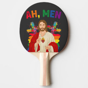 Pala De Ping Pong Ah Hombres Divertidos LGBT Orgullo Gay Jesús Crist