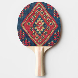 Pala De Ping Pong Alfombra Turca Kilim Antique Rojo Azul