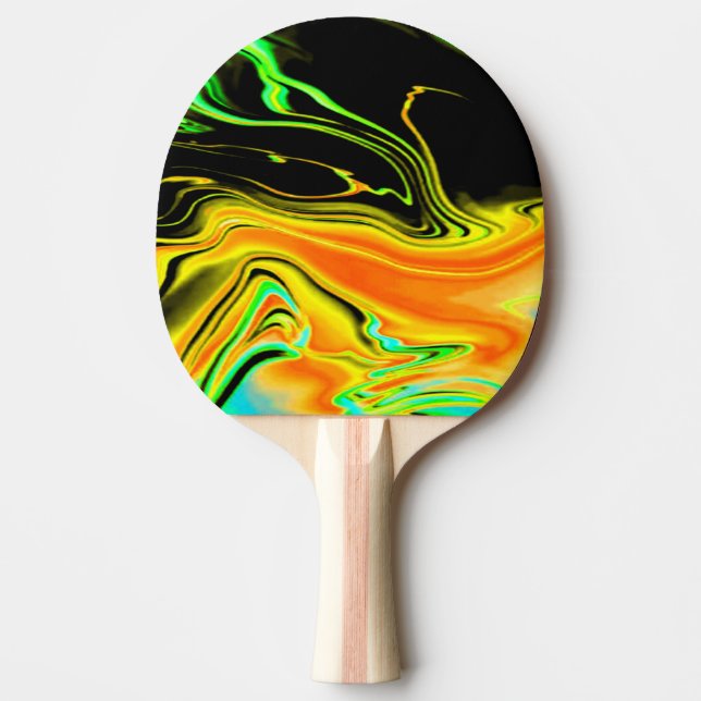 Pala De Ping Pong Alien Planet Marble Green Naranja Black (Anverso)