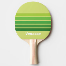 Pala De Ping Pong Almohadilla Verde a Través de la Franja con Nombre