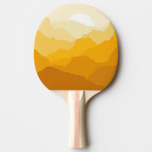 Pala De Ping Pong Amanecer de montaña amarillo y naranja