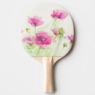 Pala De Ping Pong Amapolas pintadas 3 de la acuarela