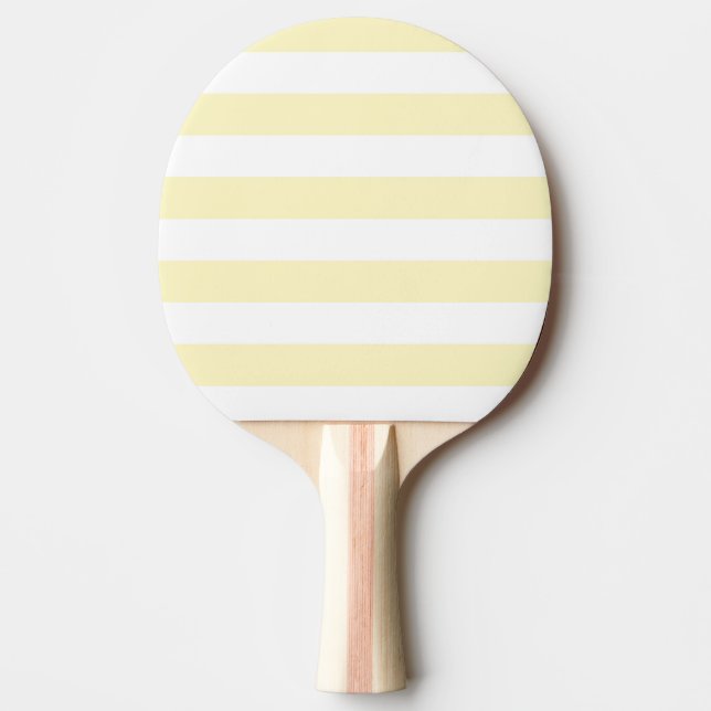 Pala De Ping Pong Amarillo Mantequilla y Rayas Blancas (Anverso)