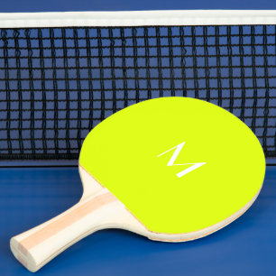 Pala De Ping Pong amarillo neón - monogramado