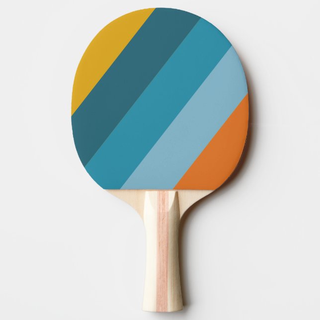Pala De Ping Pong Amarillo retro negrita a rayas (Reverso)