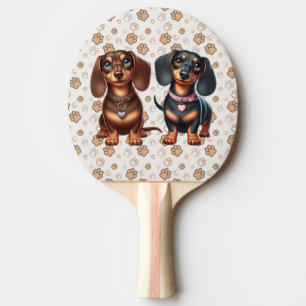 Pala De Ping Pong Amigos de Cute Dachshund
