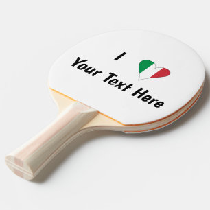 Pala De Ping Pong Amo (Banderadelcorazón de Italia) Tu Texto