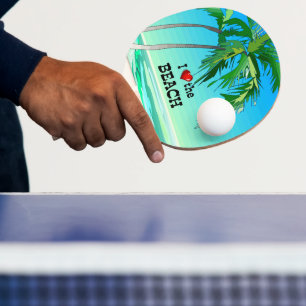 Pala De Ping Pong Amo la playa, azul tropical