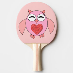 Pala De Ping Pong Amo Rosa Lechuza Corazón Ping Pong Paddle
